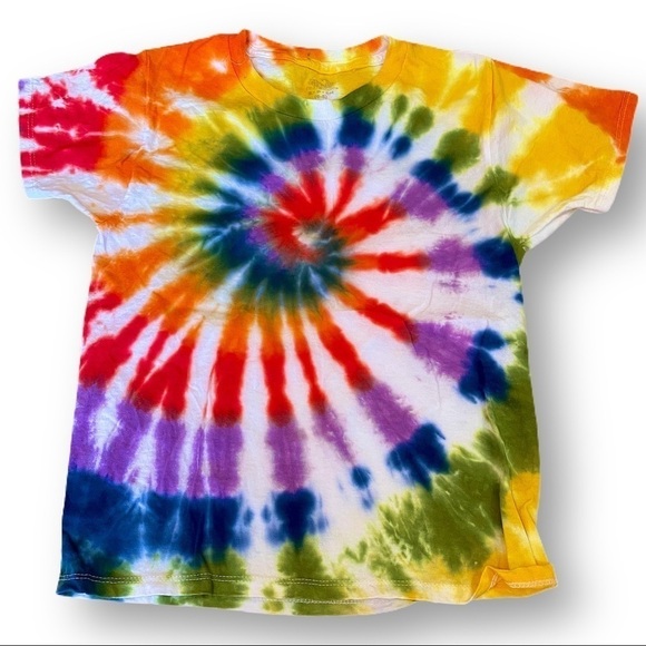 Tie dye tshirt youth S rainbow spiral - Picture 1 of 4